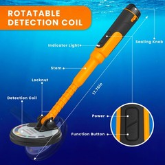 Underwater Metal Detector IP68 Waterproof 1600mAh Rechargeable Fully Submersible
