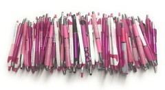 Bulk Misprint Pen Lots: 500 count mixed PINK/ ROSE/ MAGENTA Ballpoint Click Pens