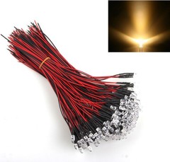 Lot 3mm 5mm LED Light White Red Yellow 20CM Pre Wired LED Lamp Light Bulb 12V