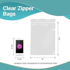 1000 Zip Lock Bags Clear 8 x 10 Ultra Thick Seal Top