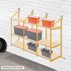 4 Pack Cargo Shipping Container Shelving Shelf Bracket 19″x52″ Universal Yellow