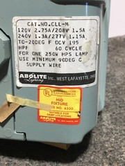 NOS Abolite 120V 2.75A/208V 1.5A 240V 1.3A/277V HID Lighting Fixture CLL-M