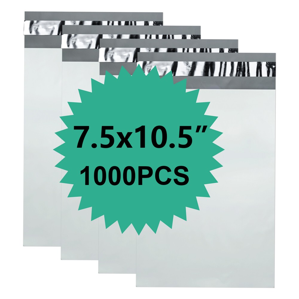 1000 Poly 7.5×10.5 White Poly Mailers Shipping Envelopes Mailing Bags 2.5 Mil
