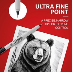 SHARPIE 37161PP Permanent Markers, Ultra Fine Point, Black, 2 Count