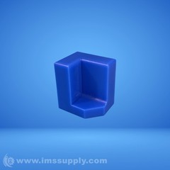 2 inch x 2 inch x 3 inch Blue Right Angle Threaded Block FNIP