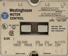 NEW EATON WESTINGHOUSE A200M1CAC MODEL J MOTOR CONTROL NON-REVERSING STARTER