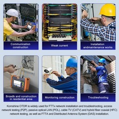 Komshine Fiber Optic OTDR 1310/1550nm 26/24dB Build in OPM/VFL/OLS/RJ45 Function