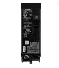 Siemens 15 Amp 15A Plug-On Neutral GFCI Circuit Breaker QF115ANP Type QPF2N