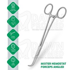 6 Pcs 9” Mixter Forceps Hemostatic Clamps Surgical Instruments German Grade
