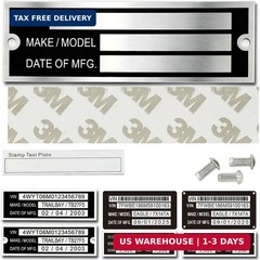 Blank Aluminum ID Plates, Metal Identification Plate, Serial Number Tag, Equipme