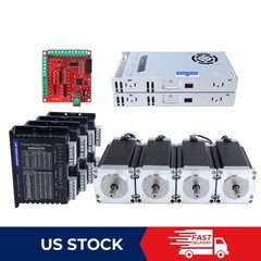 STEPPERONLINE 4 Axis Nema 23 Stepper Motor 425oz.in &Driver & 350W Power CNC Kit