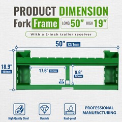 Pallet Fork Frame 50″ Fits John Deere loaders 2″ Receiver Hitch NEW