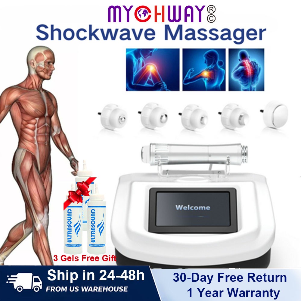 ED Shockwave Therapy Machine for Body Muscle Pain Relief Equipment with 3 Gels