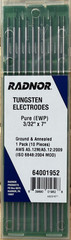 Radnor Pure Tungsten Electrodes 3/32 in x 7 in 10-Pack MPN 64001952