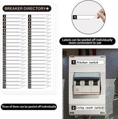 16 Sheets Breaker Panel Labels Electrical Box Sticker Numbers Breaker