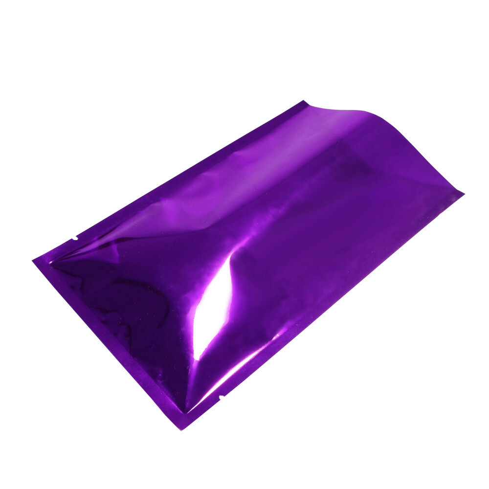 100x Gloss Violet Purple Metallic Foil Mylar Open Fill Bags 7x10cm 2.75x4in
