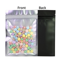 Assorted Size Frosted Clear Front Matte Black Back Foil Mylar Zip Lock Bag B01