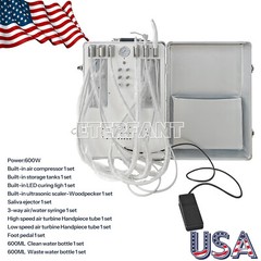 Portable Dental Unit Delivery Unit with Air Compressor Curing Light Scalers