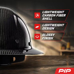 Dynamic Wolfjaw Glossy Black Type 1-Class C Full Brim Black Carbon Fiber Hard Ha