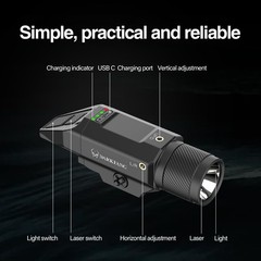 DARKFANG Compact Green Laser Light Combo 1500 Lumen