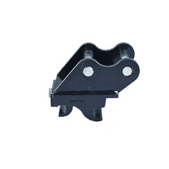 Quick-connect mechanical couplings for mini excavators, tool-free installation.