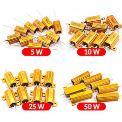 25W/50W Golden Aluminium Load Resistor Wirewound Various Values 0.1ohm – 10K ohm