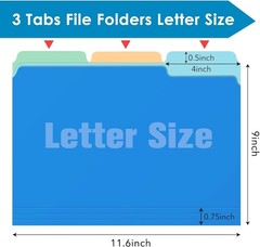 Durable 1/3 Cut Tab File Folders – 15 Pack Letter Size, Multicolor Solution