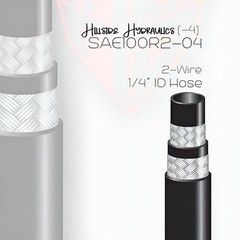 1/4” Hydraulic Hose Assembly with 3/8 FEMALE JIC 37° Ends, #6 JIC (90°/Straight)