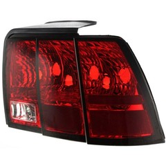 Tail Light Assembly Pair Red Clear Lens Mustang 1999-2004 Without Bulb Rear