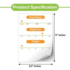 8.5″x11″ White Printer Paper 20 to 800 lb 96 Bright 10 to 400 Reams Matte Sheets