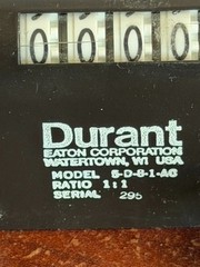 Durant Eaton 5-D-8-1-AC Mechanical Revolution Counter 1:1 Ratio New