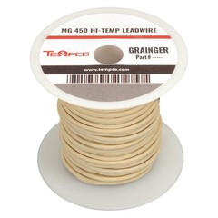 TEMPCO LDWR-1015 High Temp Lead Wire,10AWG,100ft,Natural 2KE40