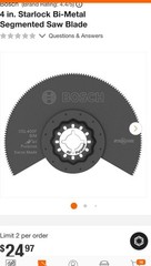 Bosch OSL400F Starlock Oscillating Multi Tool Bi-Metal Segmented Saw Blade, 4″