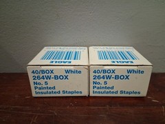 40-PK INSULATED STAPLES White No. 5 EAGLE NEW # 264W-BOX (2 Boxes)