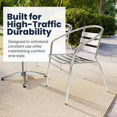 Flash Furniture Lila Commercial Aluminum Indoor-Outdoor Restaurant Stack Chair w