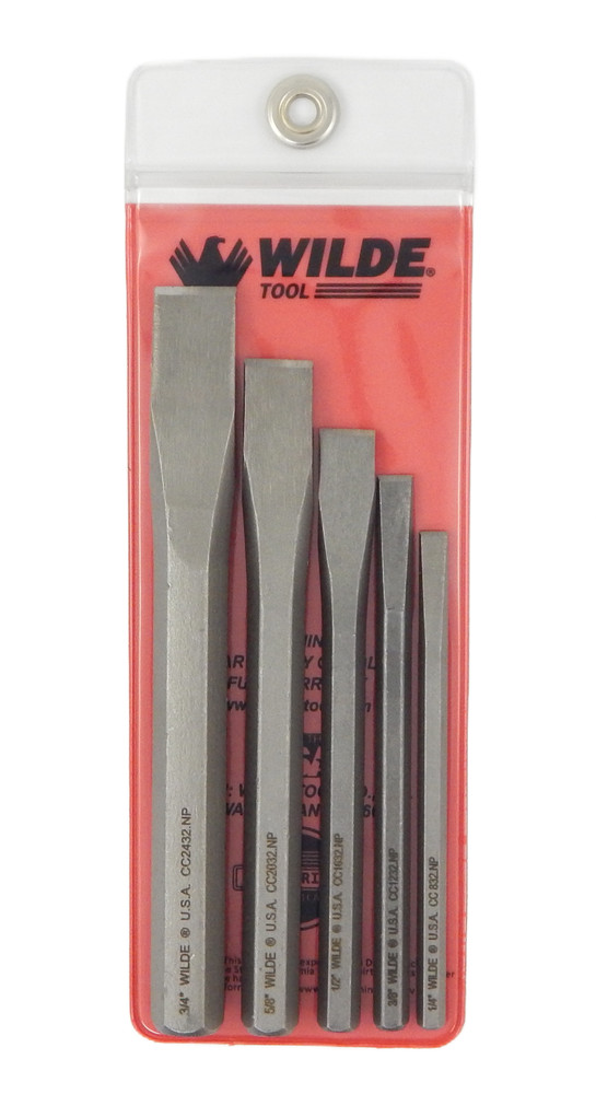 Wilde 5pc Cold Chisel Set 5/16″ to 3/4 Inch MADE IN USA High Carbon Steel