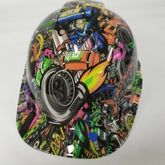 Hard Hat custom hydro dipped , OSHA approved CAP STYLE, TUNER STICKER BOMB TURBO