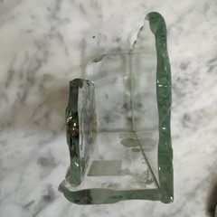 Joan Baker designs wings & wisteria cut glass hand painted business card holder