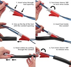 Electriduct Wire Loom Cable Insertion Tool for 3/8″ to CM08, 5 Pack, Orange