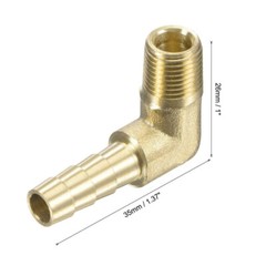 4PCS 90 Degree Elbow Brass Hose Barb Fitting -1/4 Barb to 1/8 Male NPT Adapter