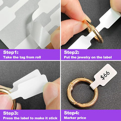 500Pcs Jewelry Price Tags: Rectangular Self-Adhesive Labels for Ring Display
