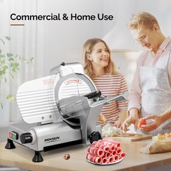 ROVSUN Commercial Electric Meat Slicer 8″ Food Cutter Deli Cheese 1200RPM, 210W