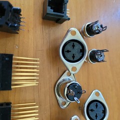 Vintage Electronics Connector Lot 3 Pin DIN RJ Modular Gold Headers 13 Pc