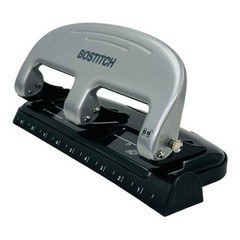 Bostitch 3-Hole Punch Metal 20 Sheets Silver/Black