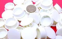 1″ Hole Nylon Locking Panel Plugs Black/White Dome Cover 1 3/16″ Top Width