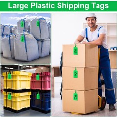 500 Pcs Blank Plastic Tags Shipping Tags 3.94″x 2.36″ Waterproof Sealing Ship…