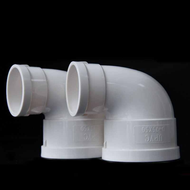 PVC 90 Degrees Reducing Elbow Hose Connector Drain Tubes White 75*50mm-160*110mm