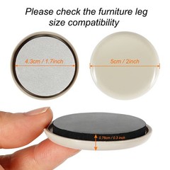 Furniture Sliders, 12pcs Movers 2 Inch Moving 2″ Beige, Beige