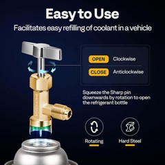 R134a Can Tap Valve Puncture Style w/ Tank Adapter for 1/4″ and 1/2″ AC Charging