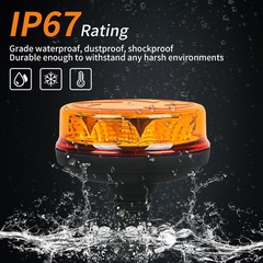 Yinaolan Amber LED Rotating Beacon Light, Flashing Warning Light with 6 Modes,